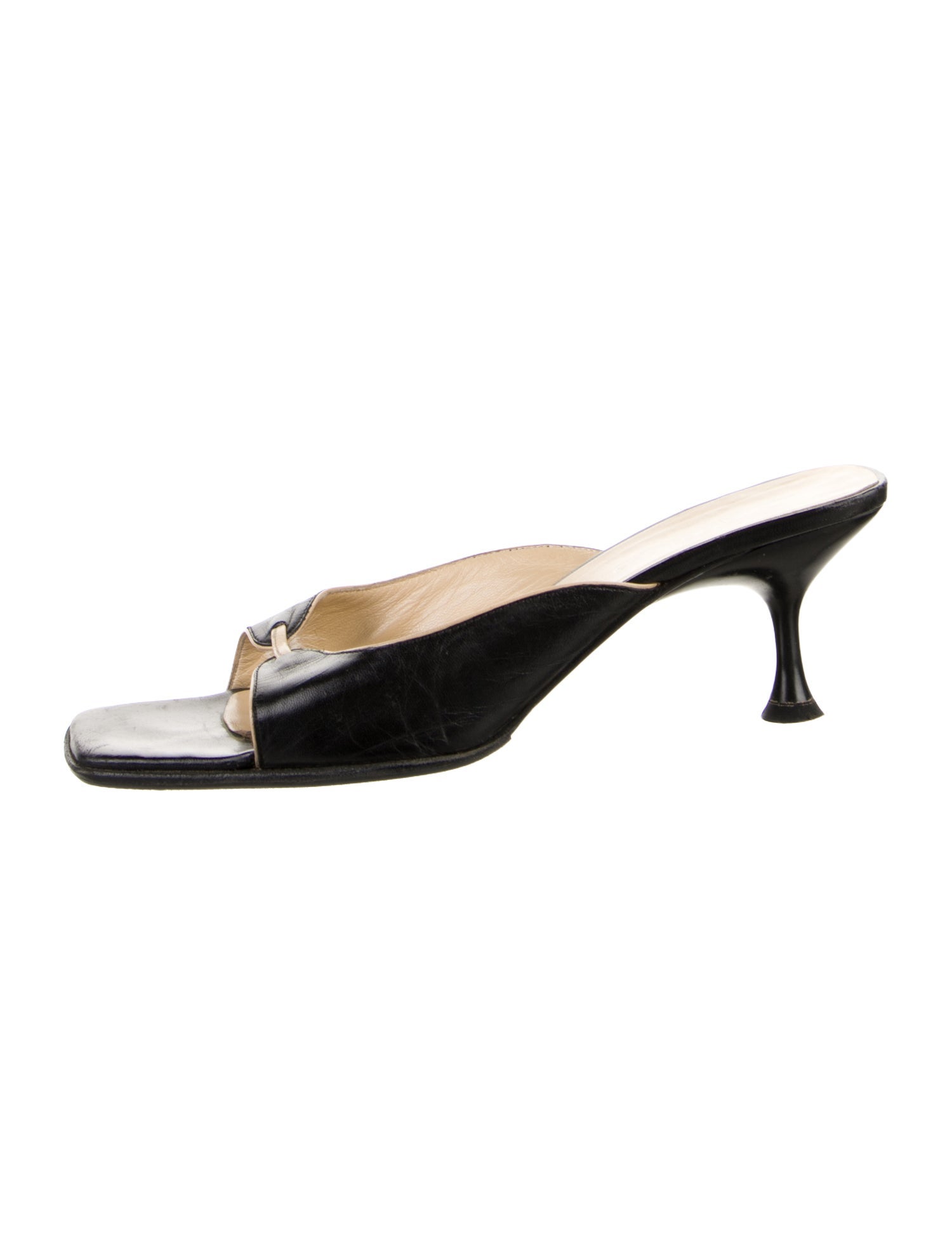 Sergio Rossi Leather Slides