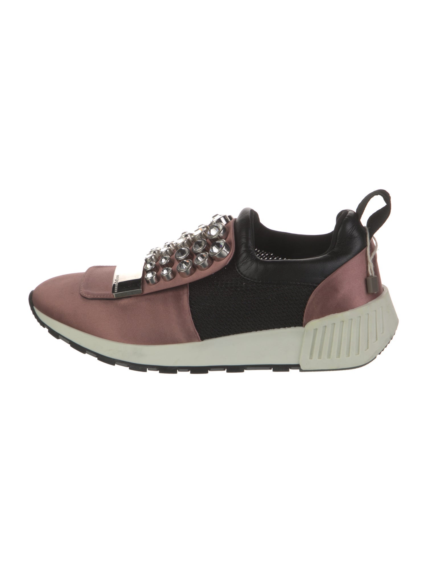 Sergio Rossi Leather Colorblock Pattern Sneakers