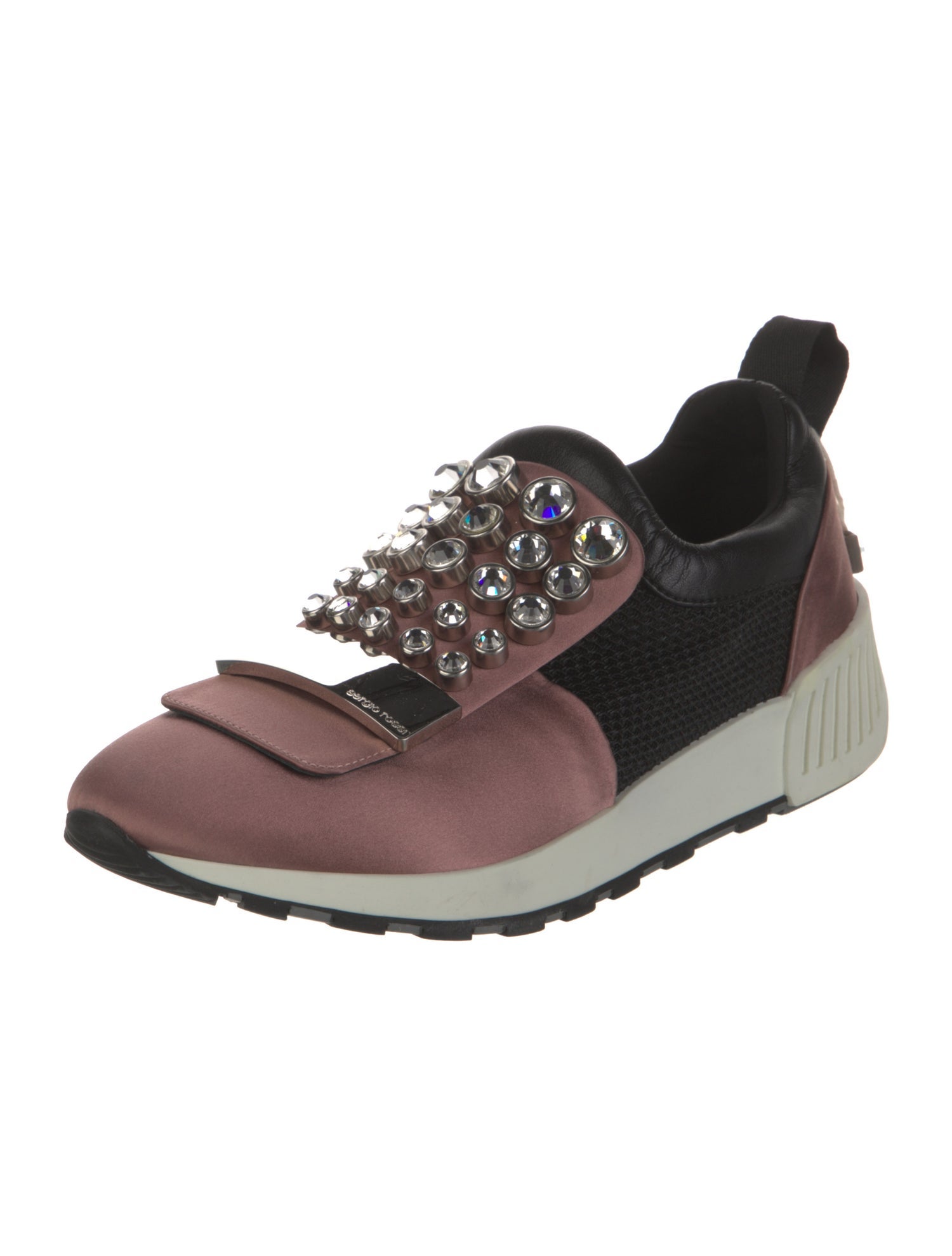 Sergio Rossi Leather Colorblock Pattern Sneakers