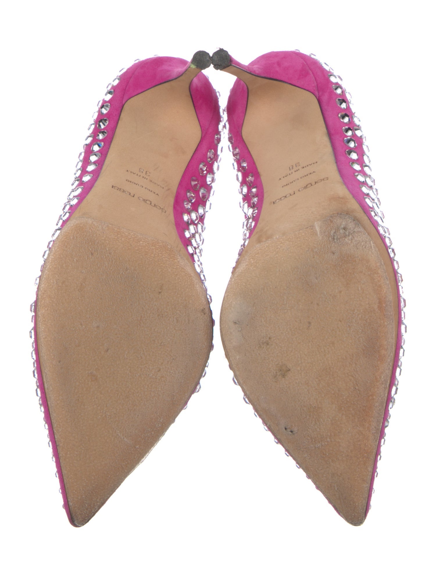 Sergio Rossi Suede Patterned Pumps - Pink Pumps, Shoes - SER68980