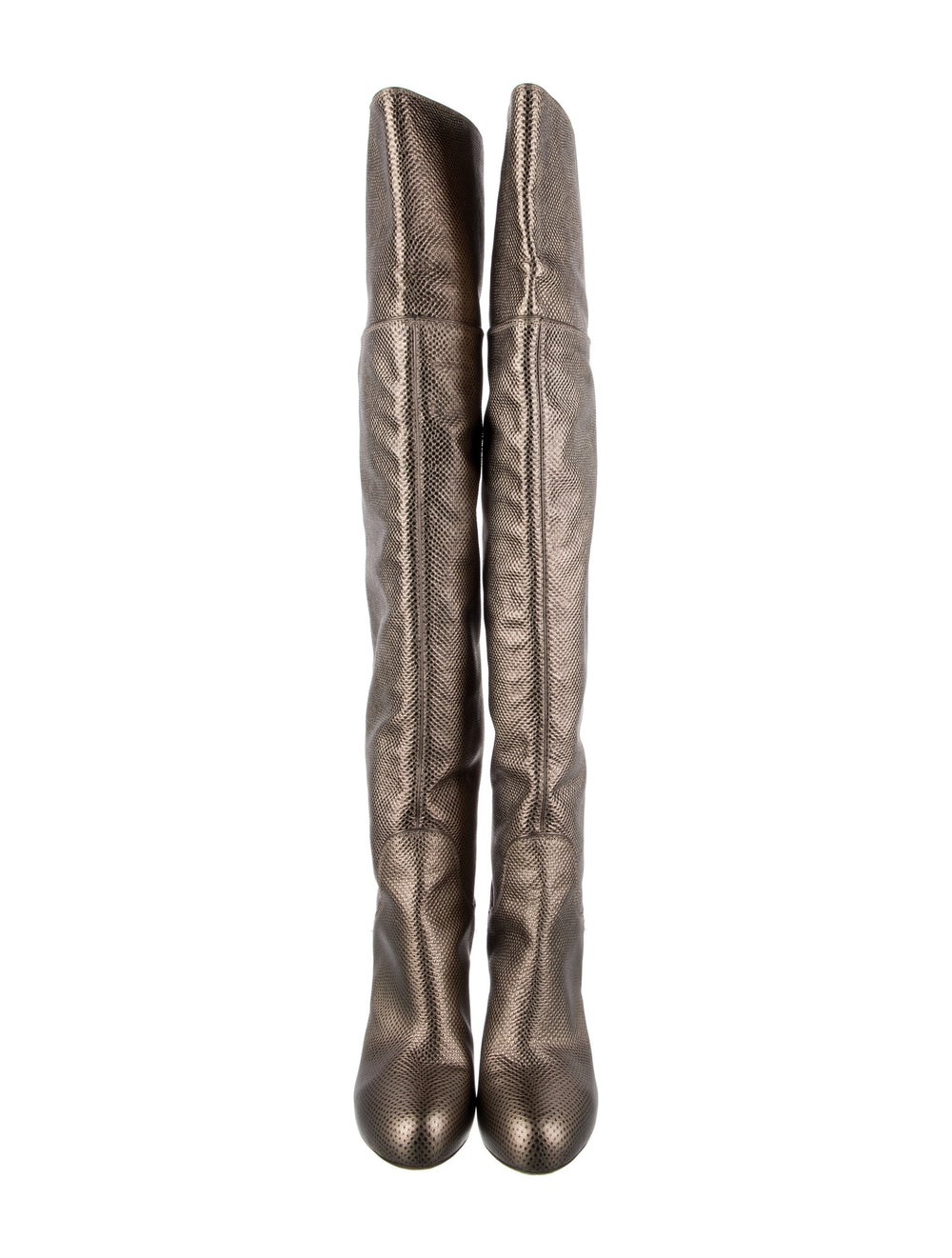Sergio Rossi Embossed Leather Patterned Boots - image 3