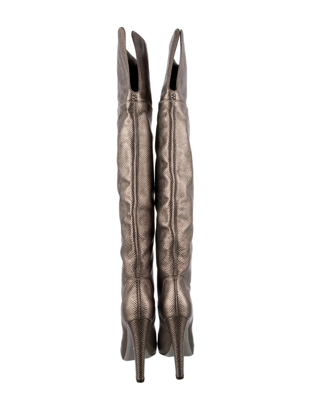 Sergio Rossi Embossed Leather Patterned Boots - image 4