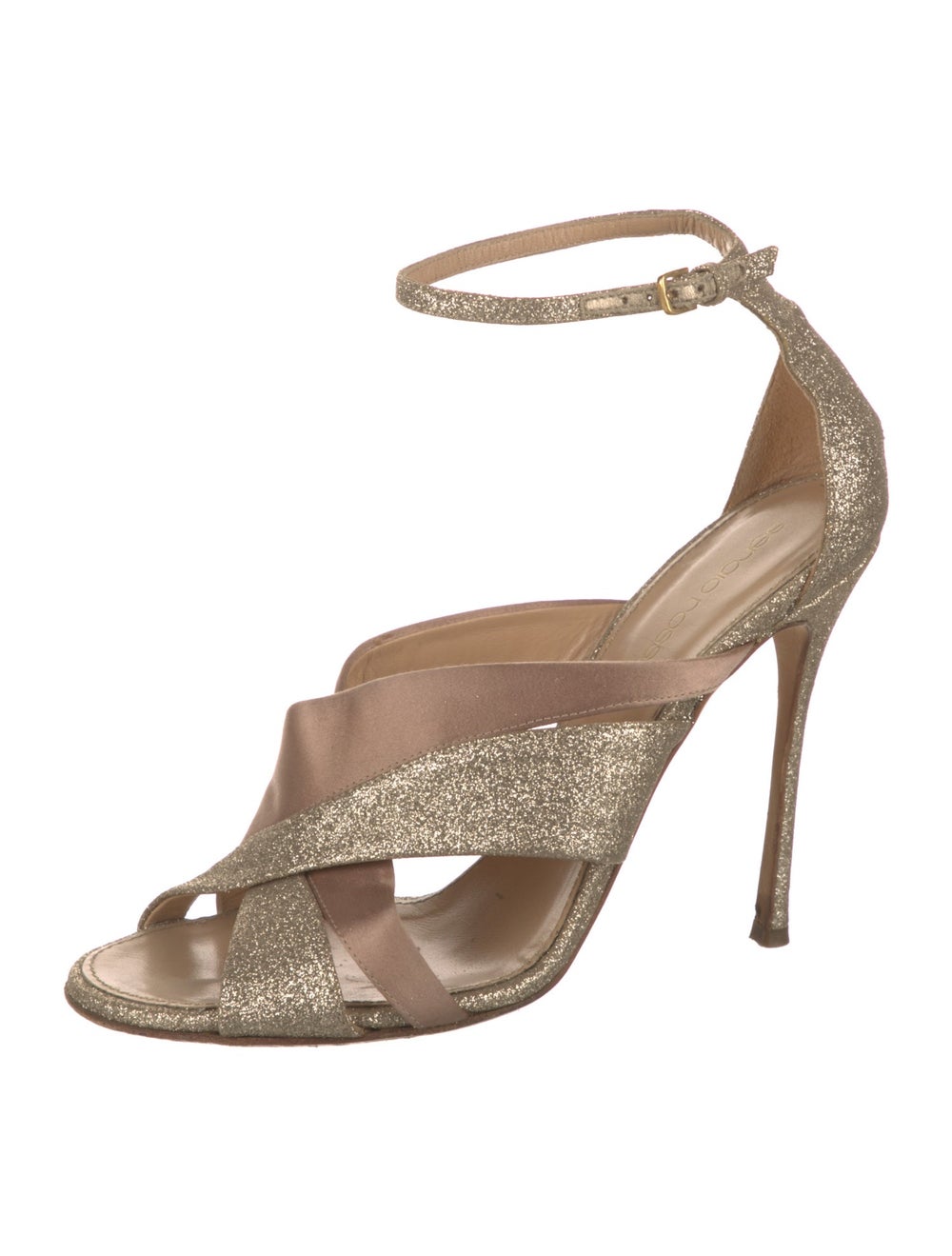 Sergio Rossi Glitter Colorblock Pattern Sandals - image 2