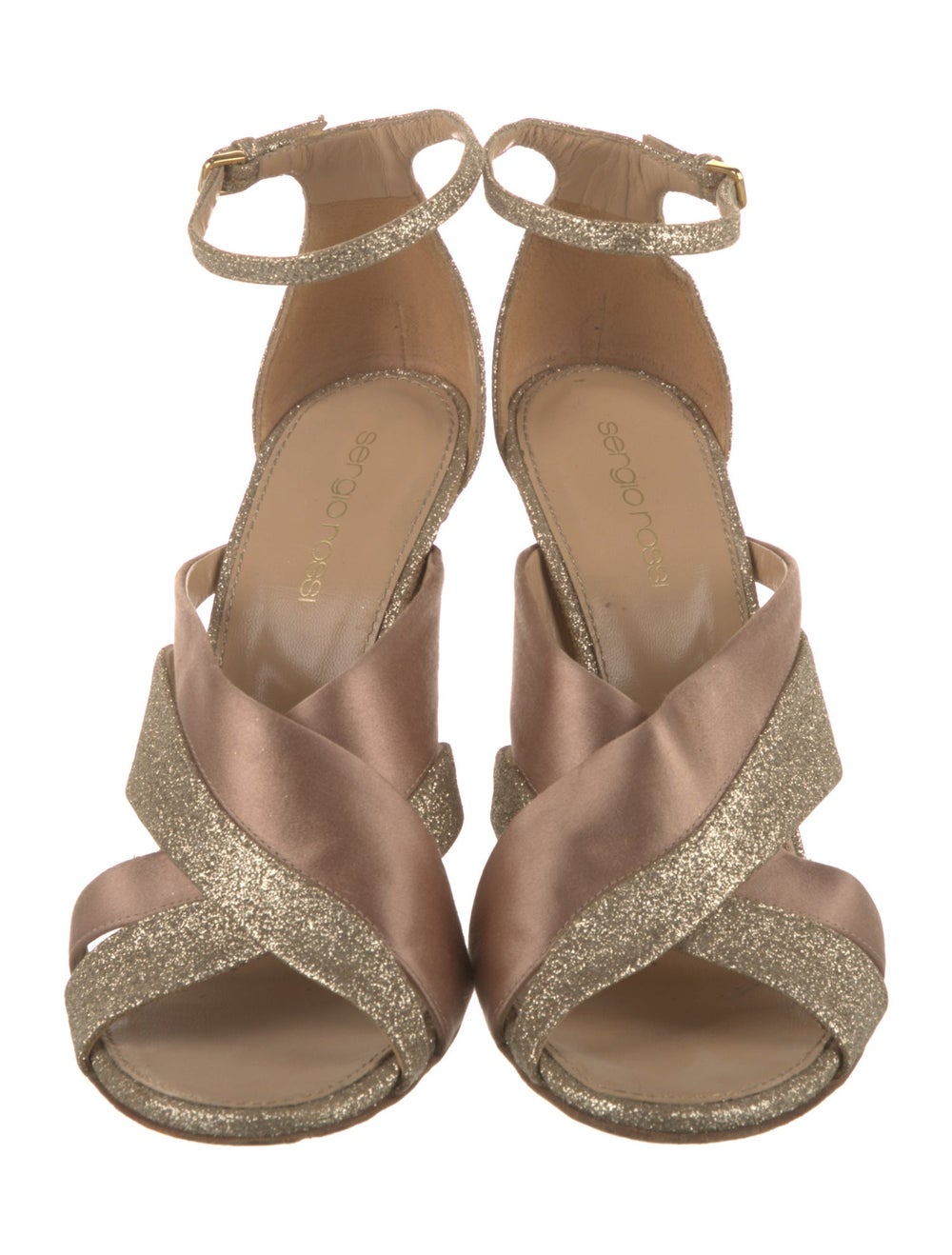 Sergio Rossi Glitter Colorblock Pattern Sandals - image 3
