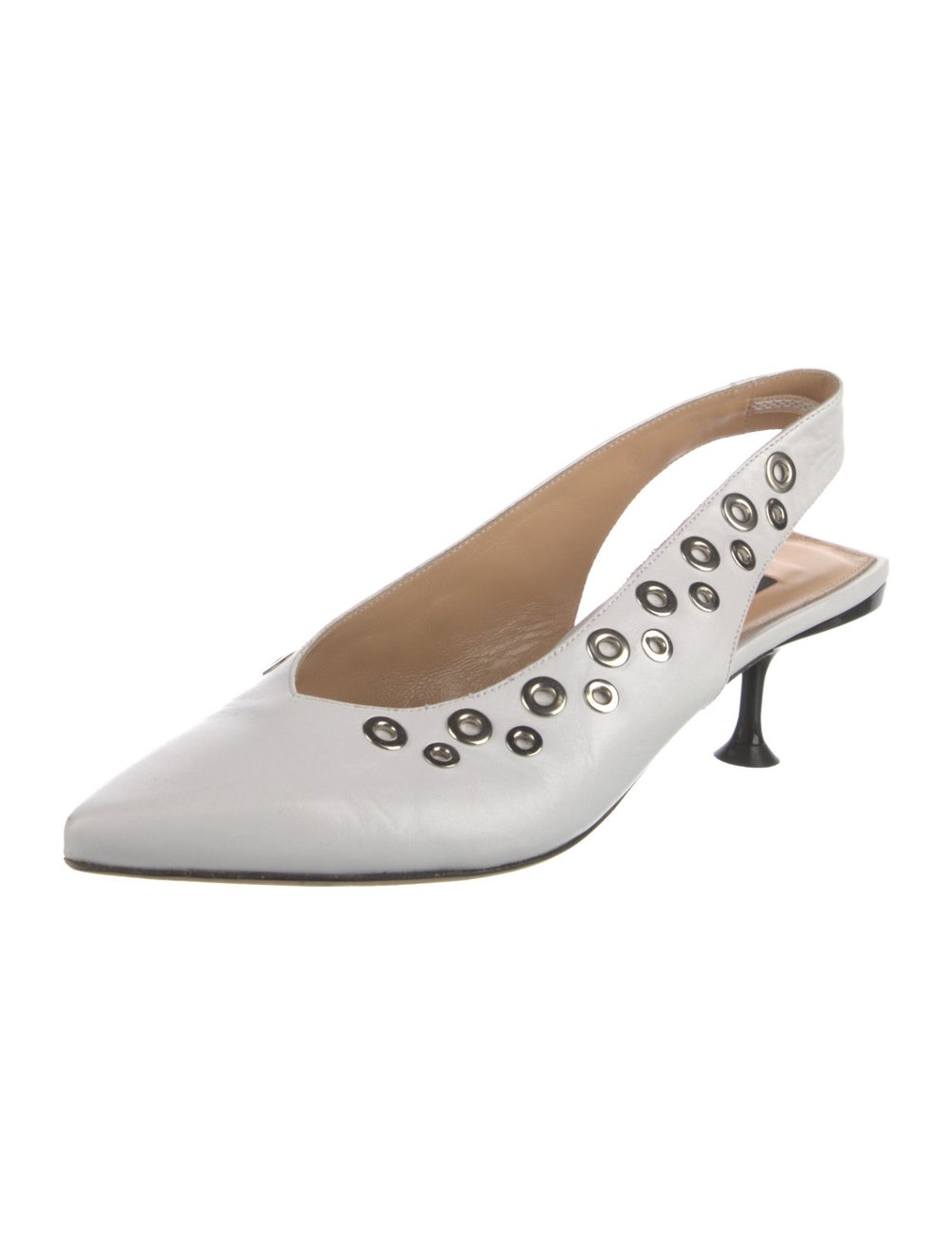 Sergio Rossi Leather Patterned Slingback Flats - image 2