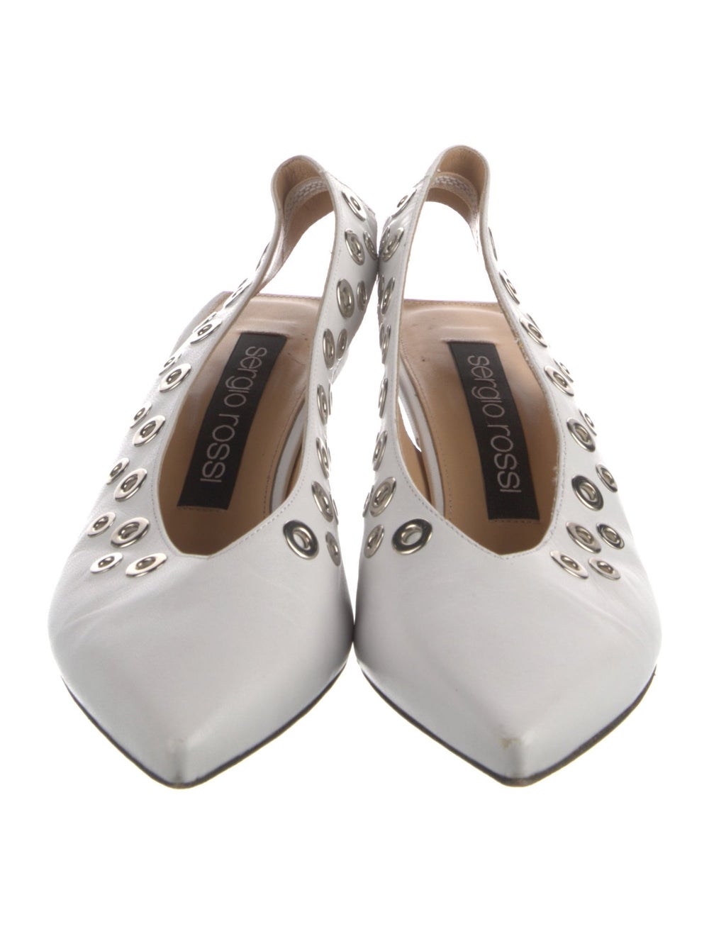 Sergio Rossi Leather Patterned Slingback Flats - image 3