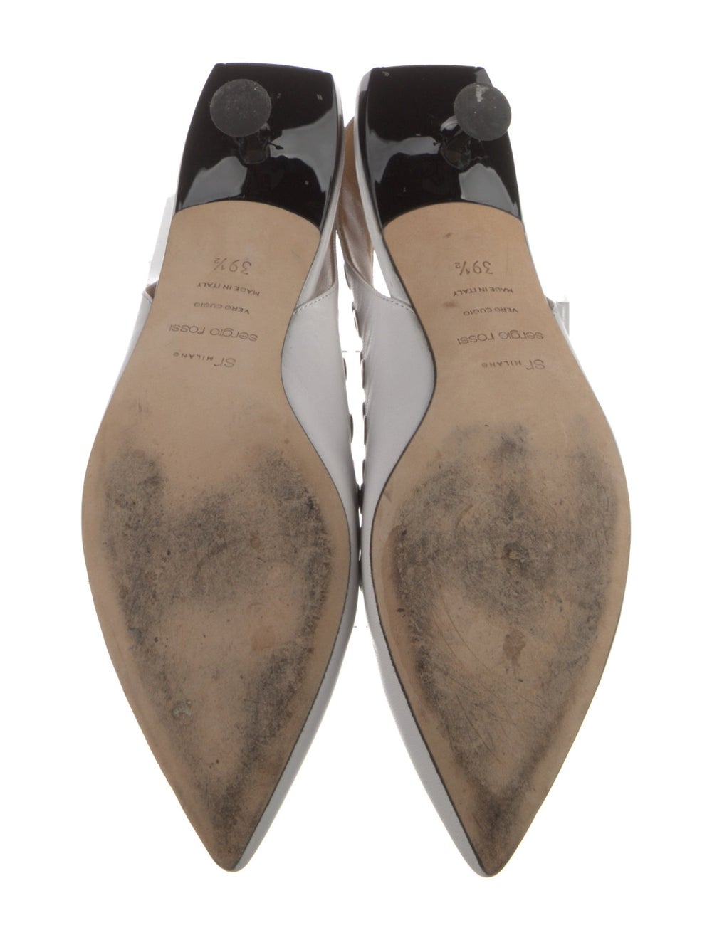Sergio Rossi Leather Patterned Slingback Flats - image 5