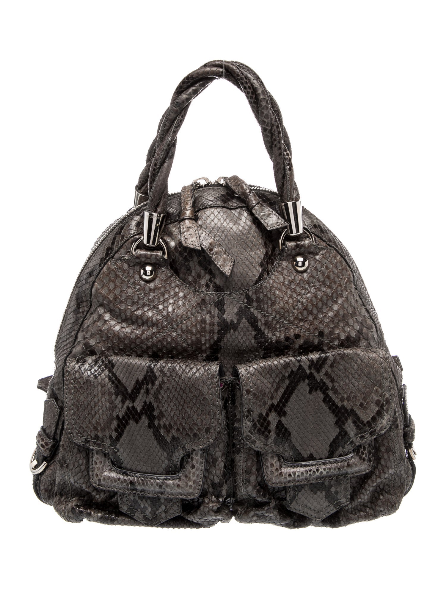 Sergio Rossi Snakeskin Top Handle Bag