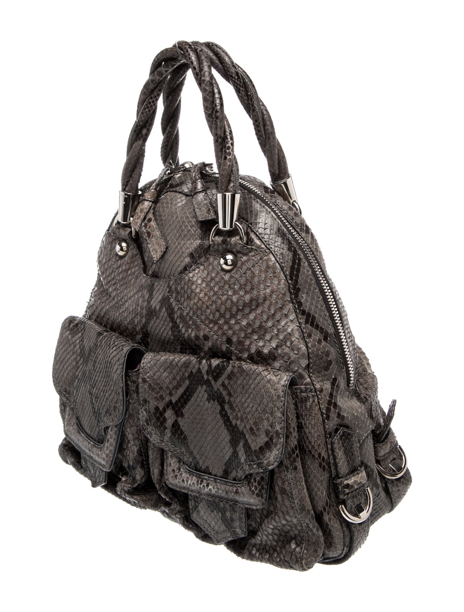 Sergio Rossi Snakeskin Top Handle Bag