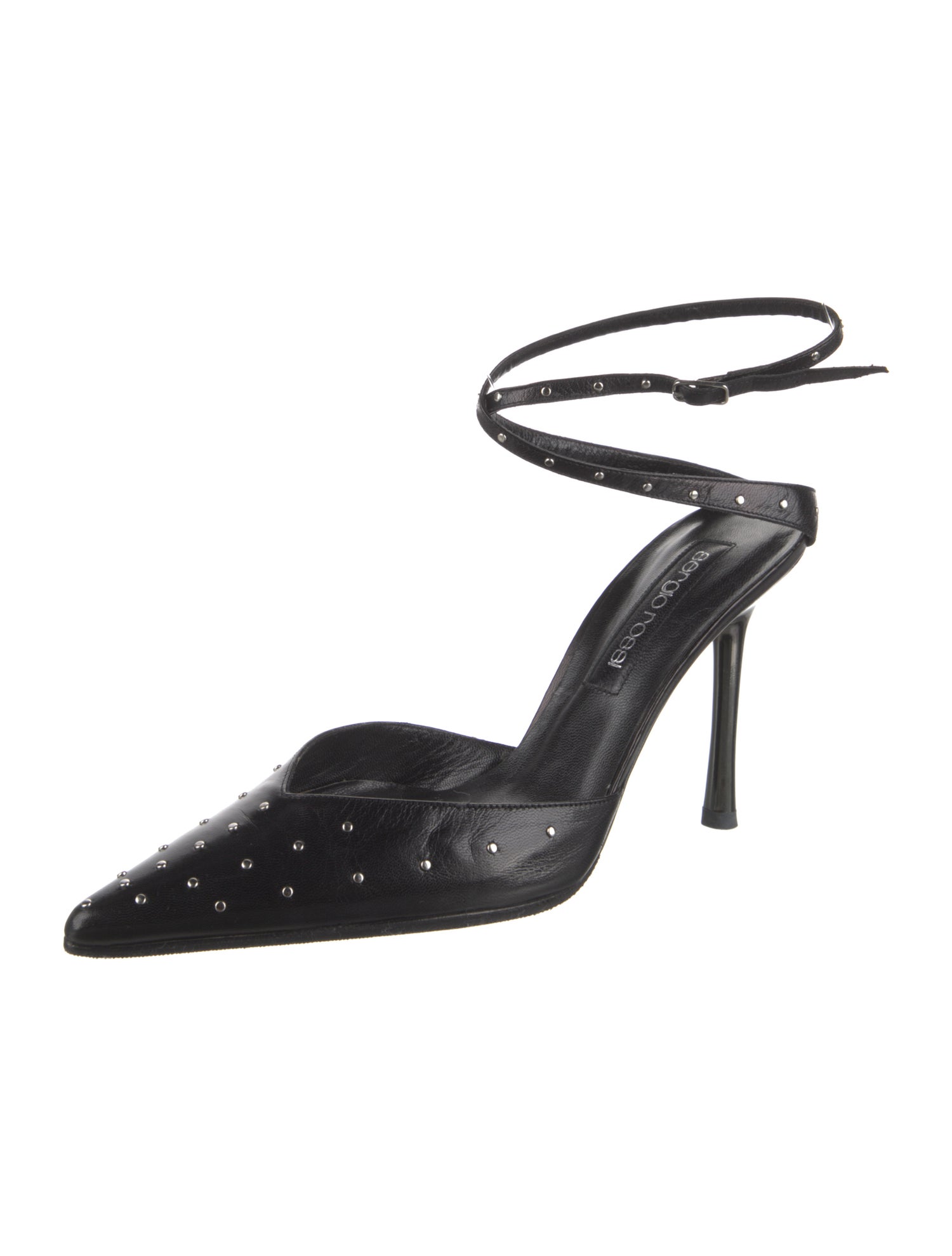 Sergio Rossi Leather Studded Accents Pumps