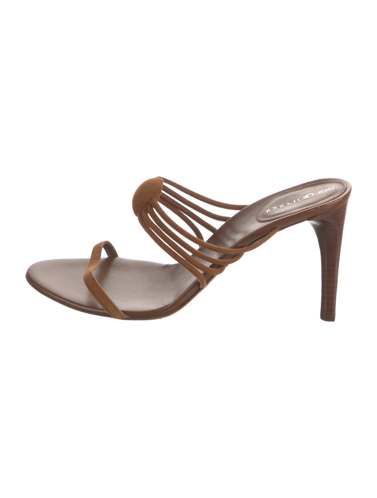 Sergio Rossi Leather Sandals - Brown Sandals, Shoes - SER70962