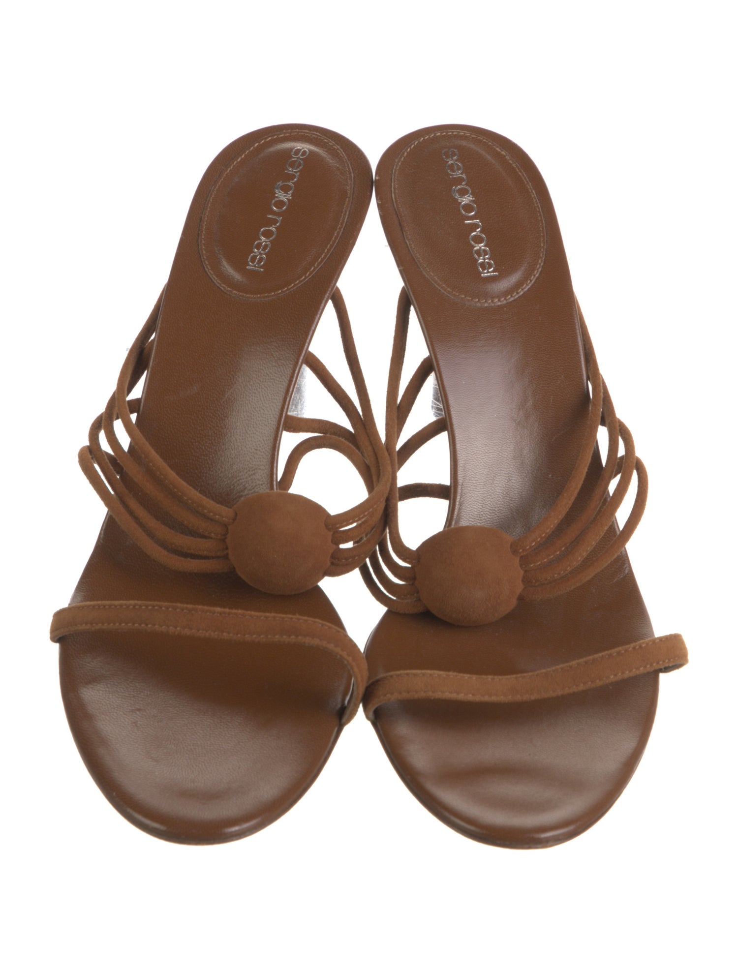Sergio Rossi Leather Sandals - Brown Sandals, Shoes - SER70962