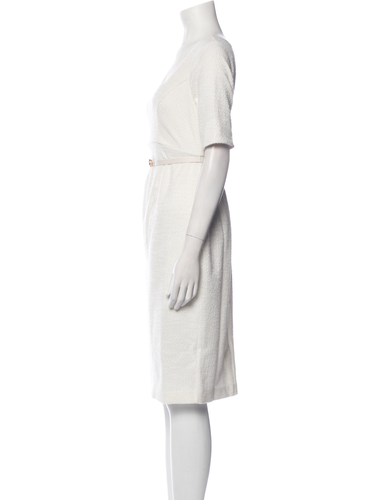 Seraphin Square Neckline Knee-Length Dress