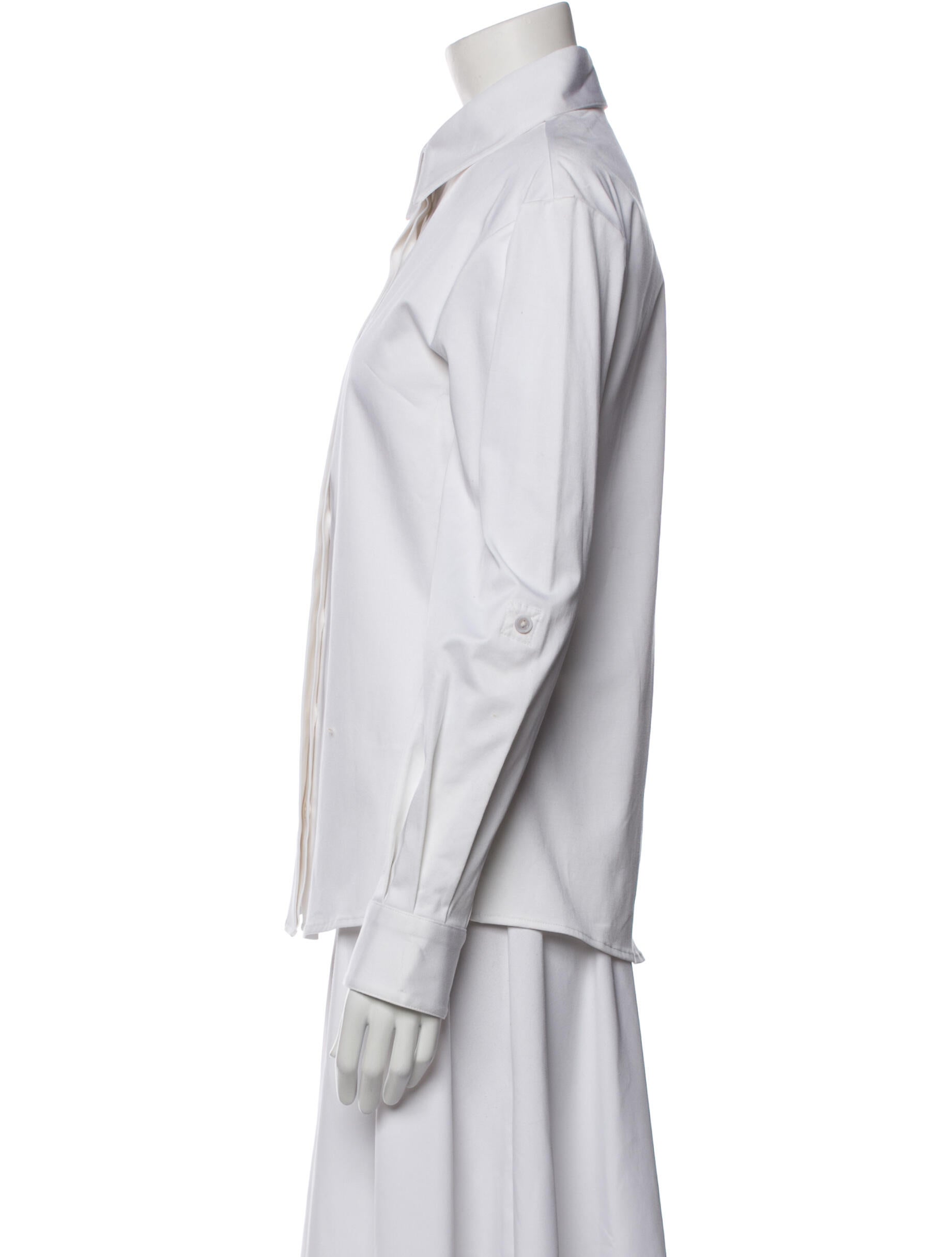 Sergio Hudson Long Sleeve Button-Up Top