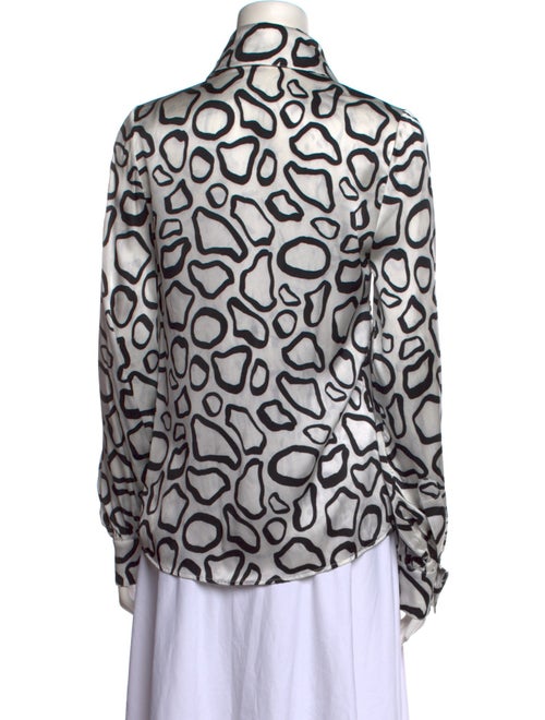 Sergio Hudson Silk Printed Button-Up Top