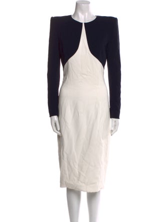 Sergio Hudson Colorblock Pattern Midi Length Dress