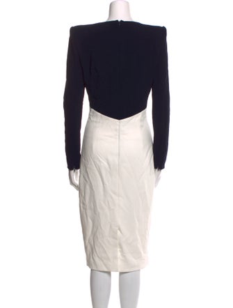 Sergio Hudson Colorblock Pattern Midi Length Dress