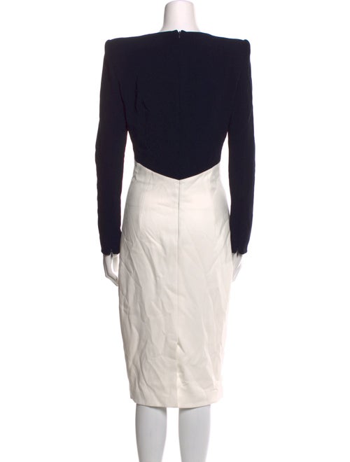 Sergio Hudson Colorblock Pattern Midi Length Dress