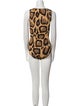 Sergio Hudson Animal Print Square Neckline Bodysuit
