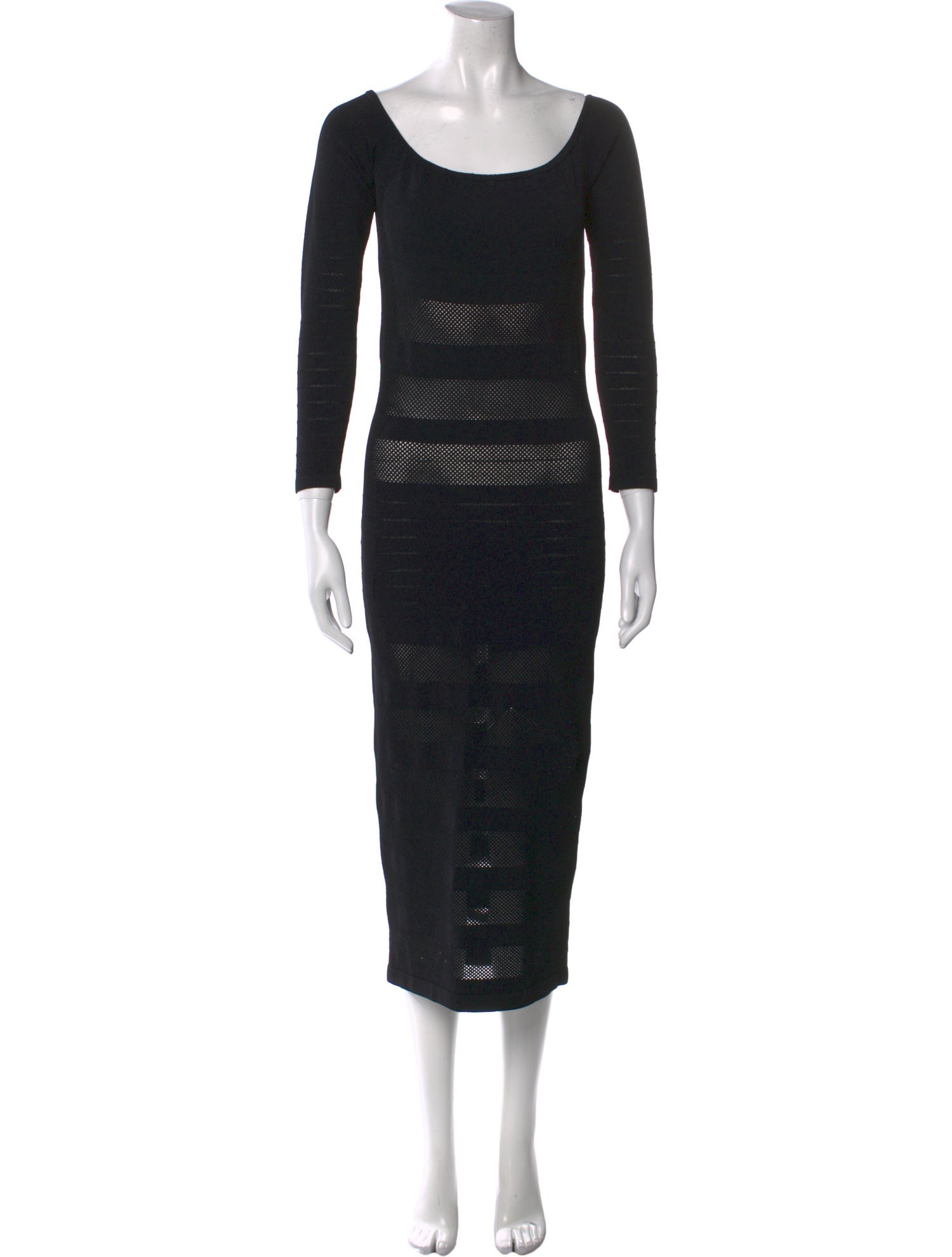 Sergio Hudson Scoop Neck Midi Length Dress