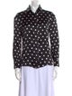 Sergio Hudson Silk Polka Dot Print Button-Up Top