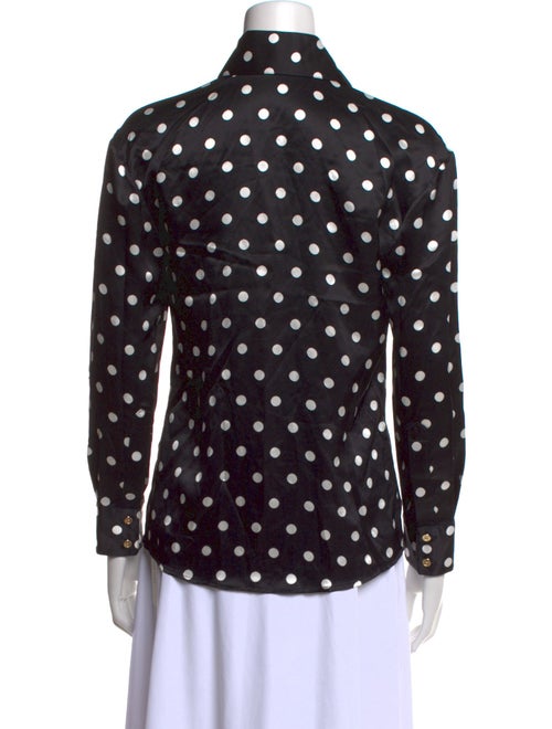 Sergio Hudson Silk Polka Dot Print Button-Up Top