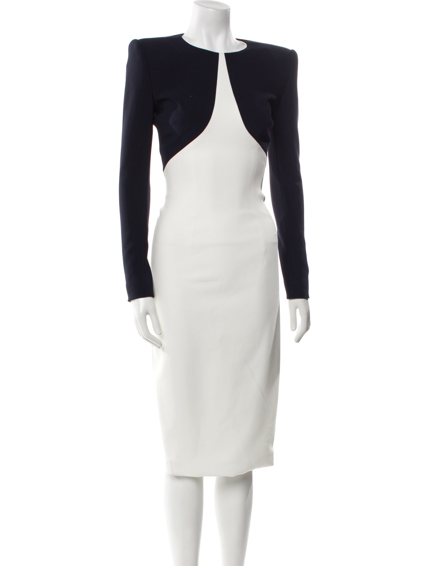 Sergio Hudson Virgin Wool Midi Length Dress