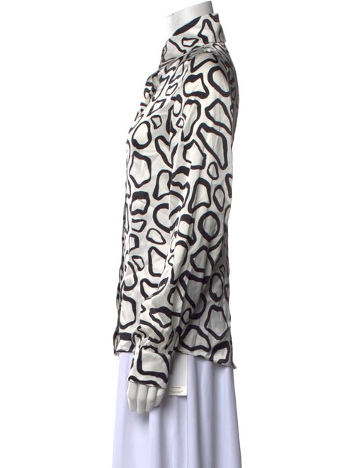 Sergio Hudson Silk Printed Button-Up Top