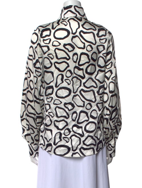 Sergio Hudson Silk Printed Button-Up Top