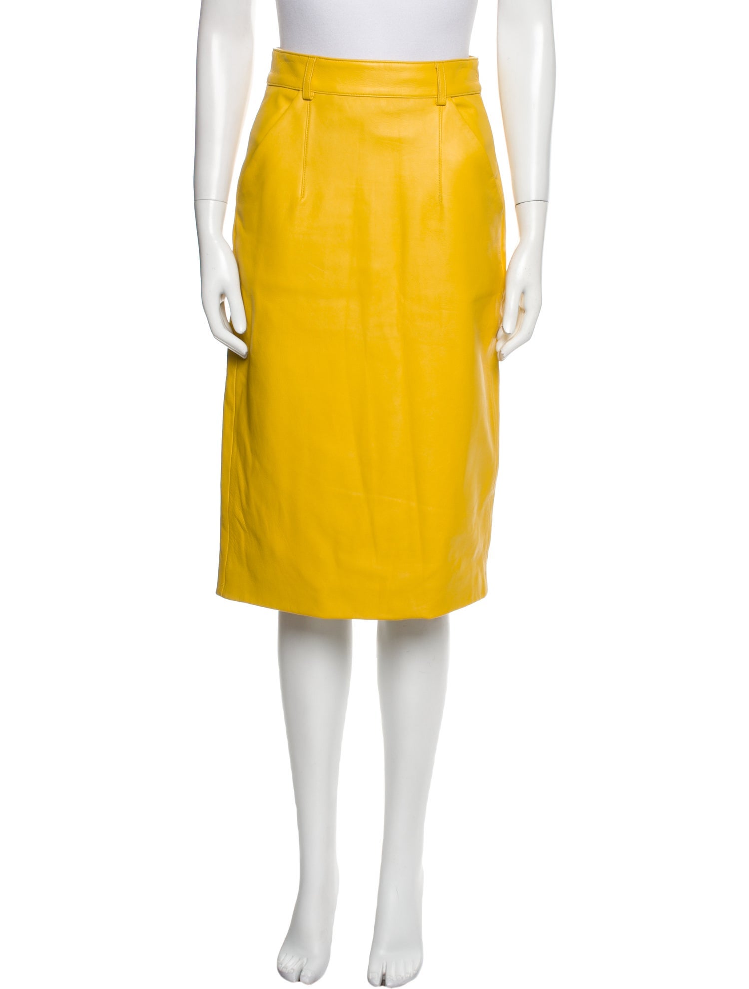 Sergio Hudson Leather Knee-Length Skirt