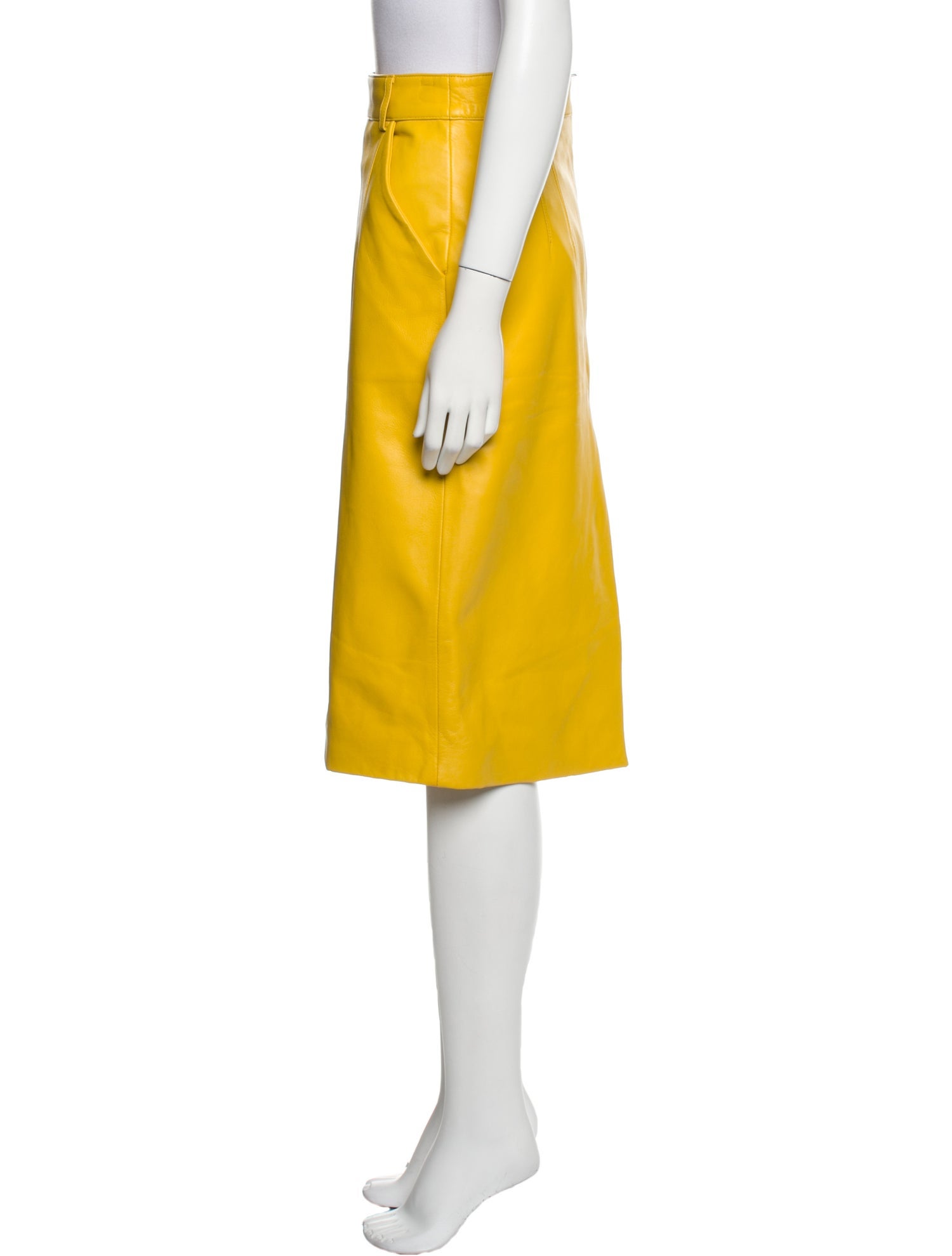 Sergio Hudson Leather Knee-Length Skirt