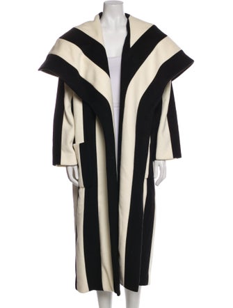Sergio Hudson Wool Striped Coat