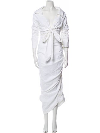 Sergio Hudson V-Neck Long Dress