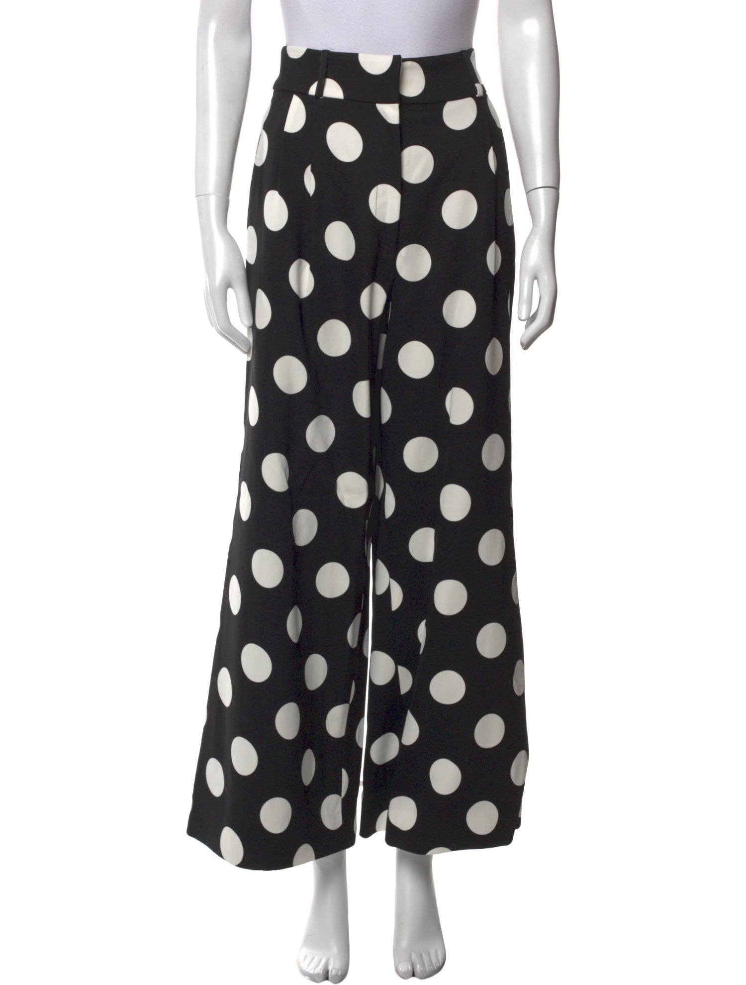 Sergio Hudson Polka Dot Print Wide Leg Pants