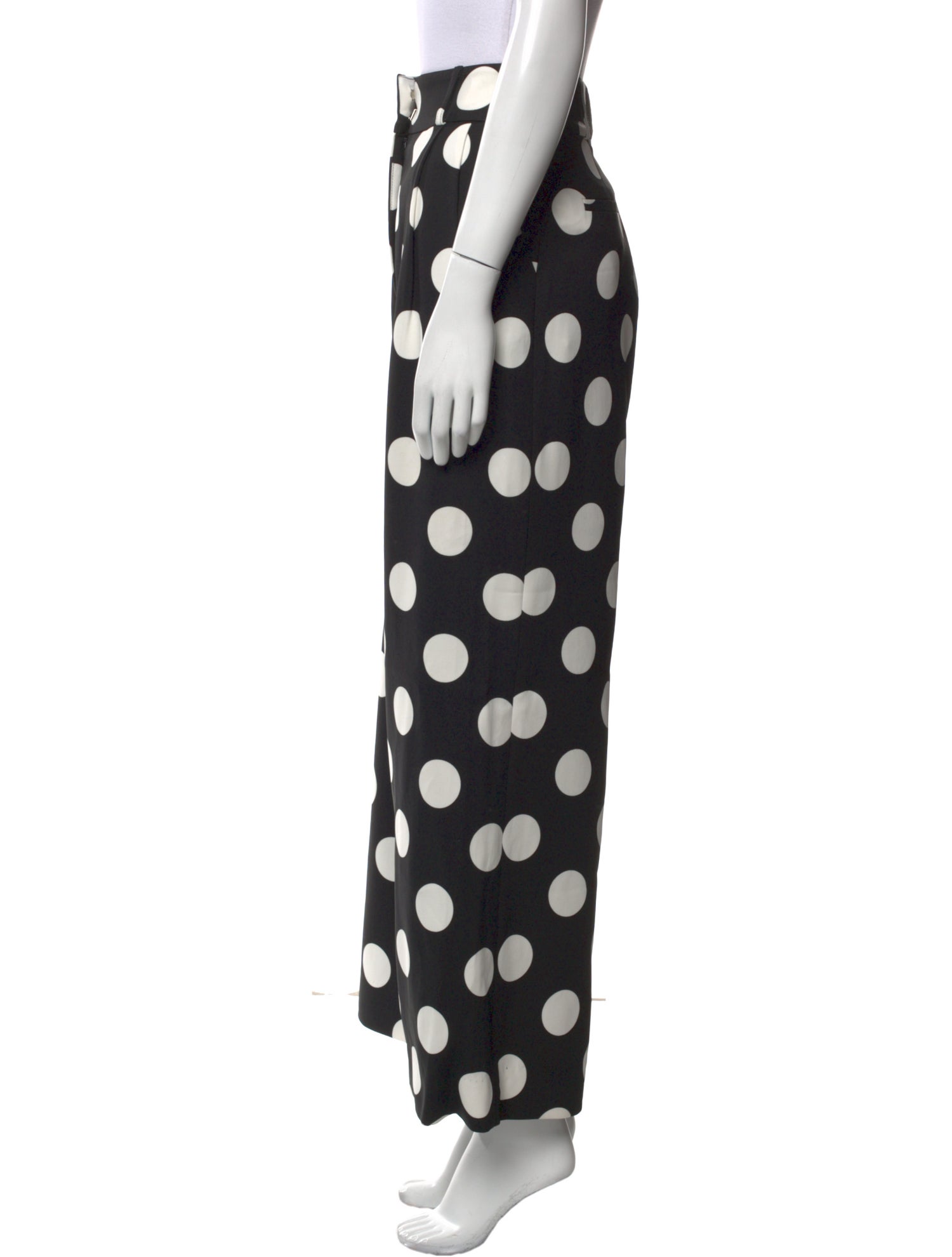 Sergio Hudson Polka Dot Print Wide Leg Pants