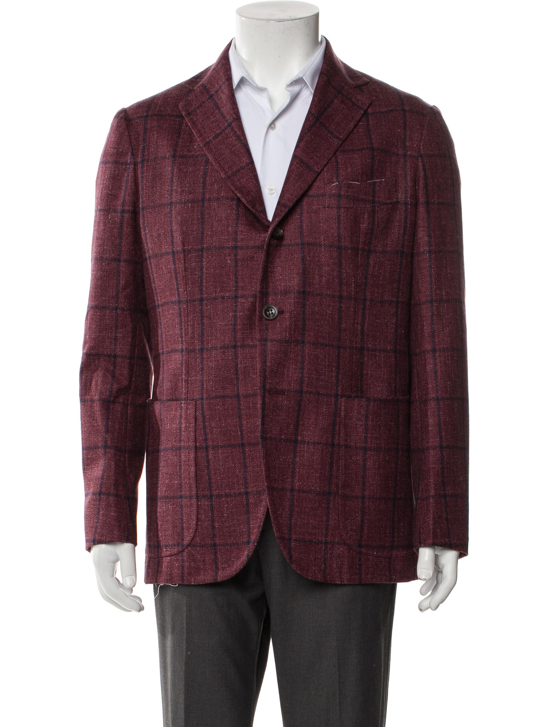 Sartorio Virgin Wool Plaid Print Blazer w/ Tags