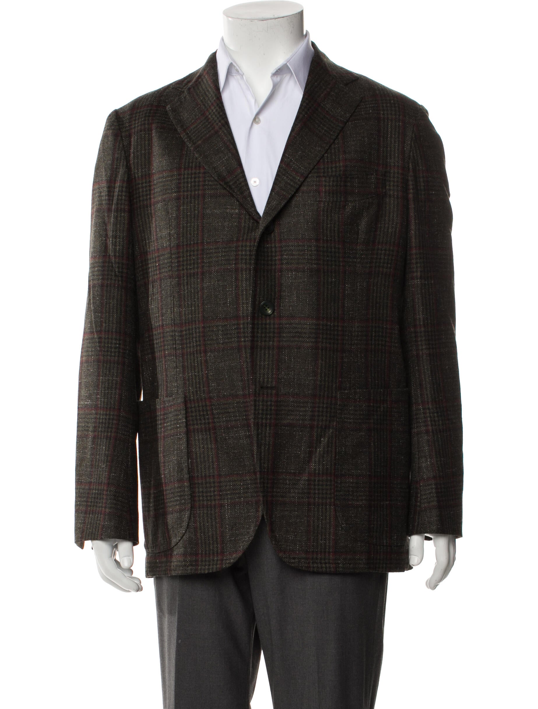 Sartorio Virgin Wool Plaid Print Blazer w/ Tags