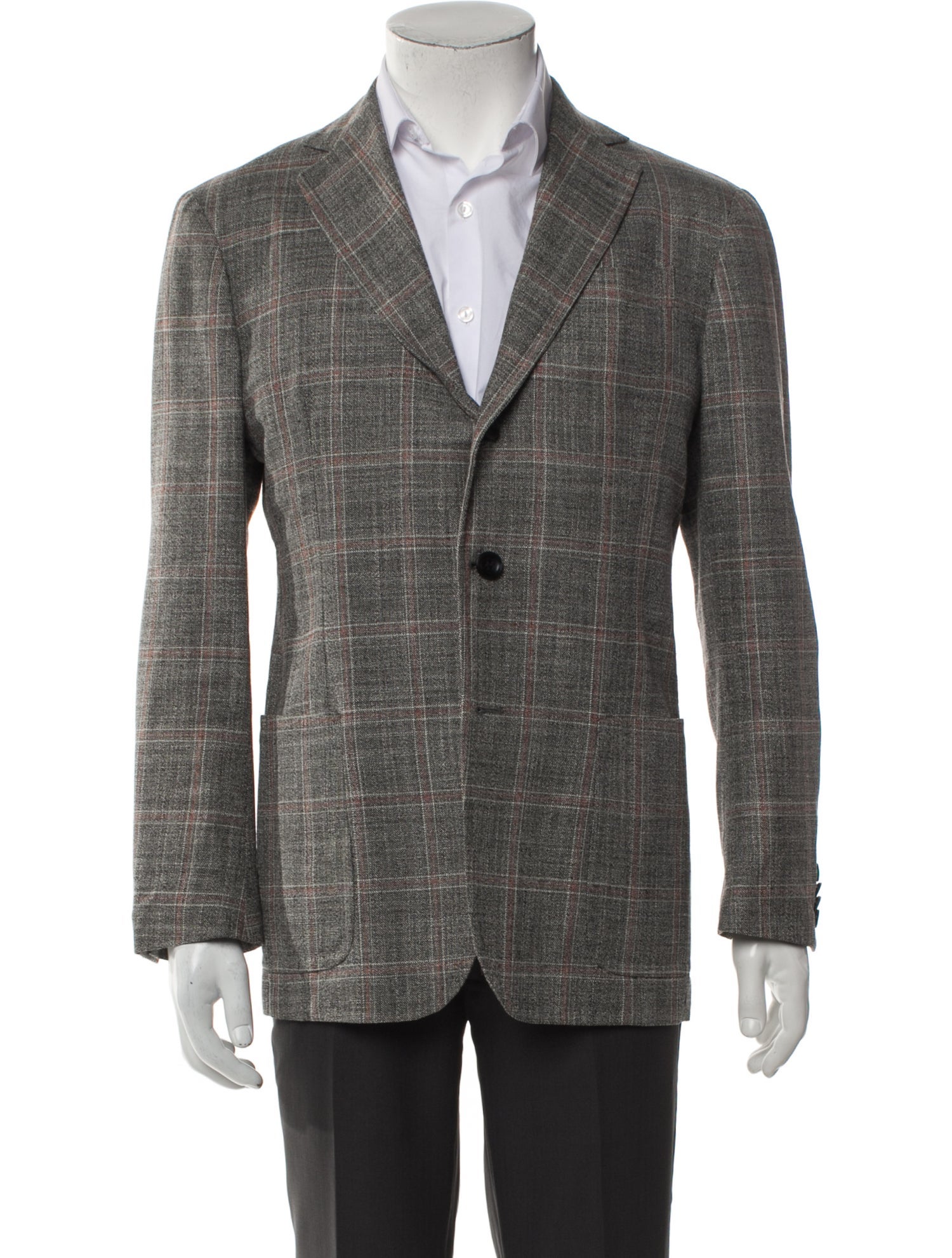 Sartorio Wool Plaid Print Blazer