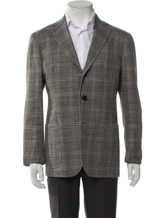 Sartorio Wool Plaid Print Blazer