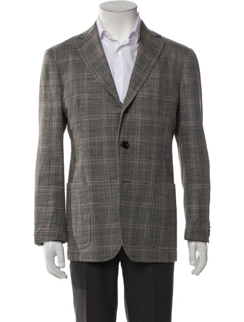Sartorio Wool Plaid Print Blazer