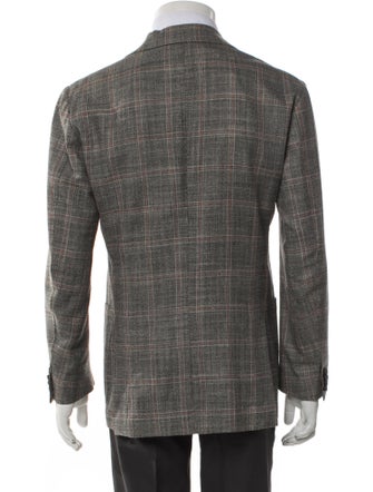 Sartorio Wool Plaid Print Blazer