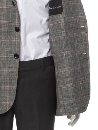 Sartorio Wool Plaid Print Blazer
