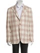 Sartorio Virgin Wool Plaid Print Peacoat