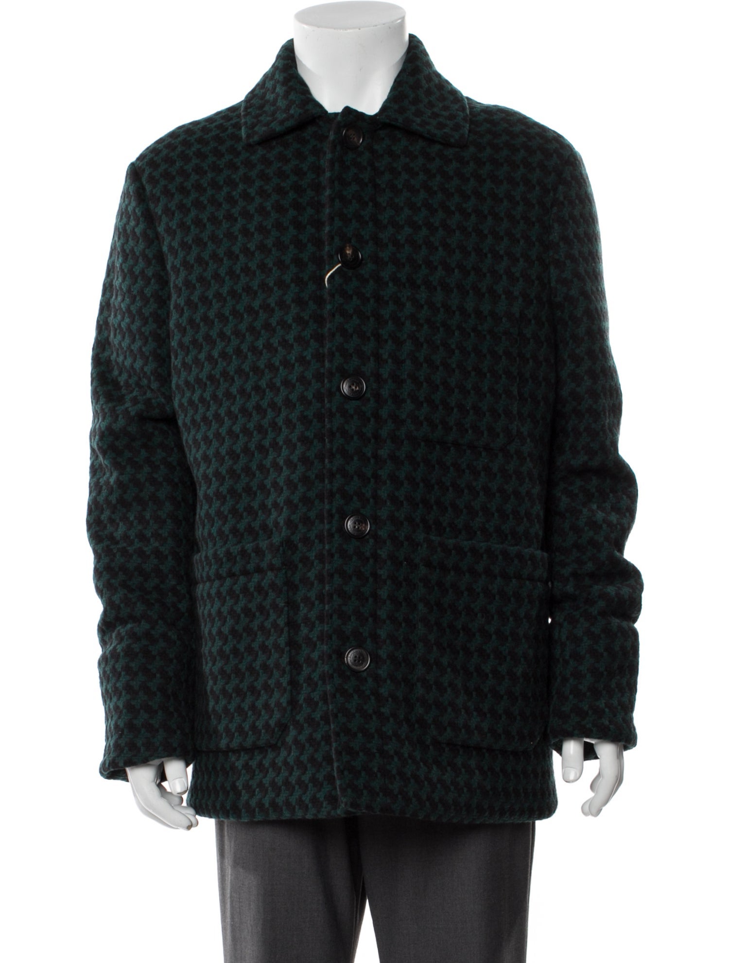 Sartorio Virgin Wool Plaid Print Denim Jacket