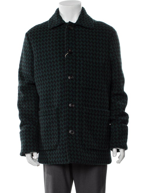 Sartorio Virgin Wool Plaid Print Denim Jacket