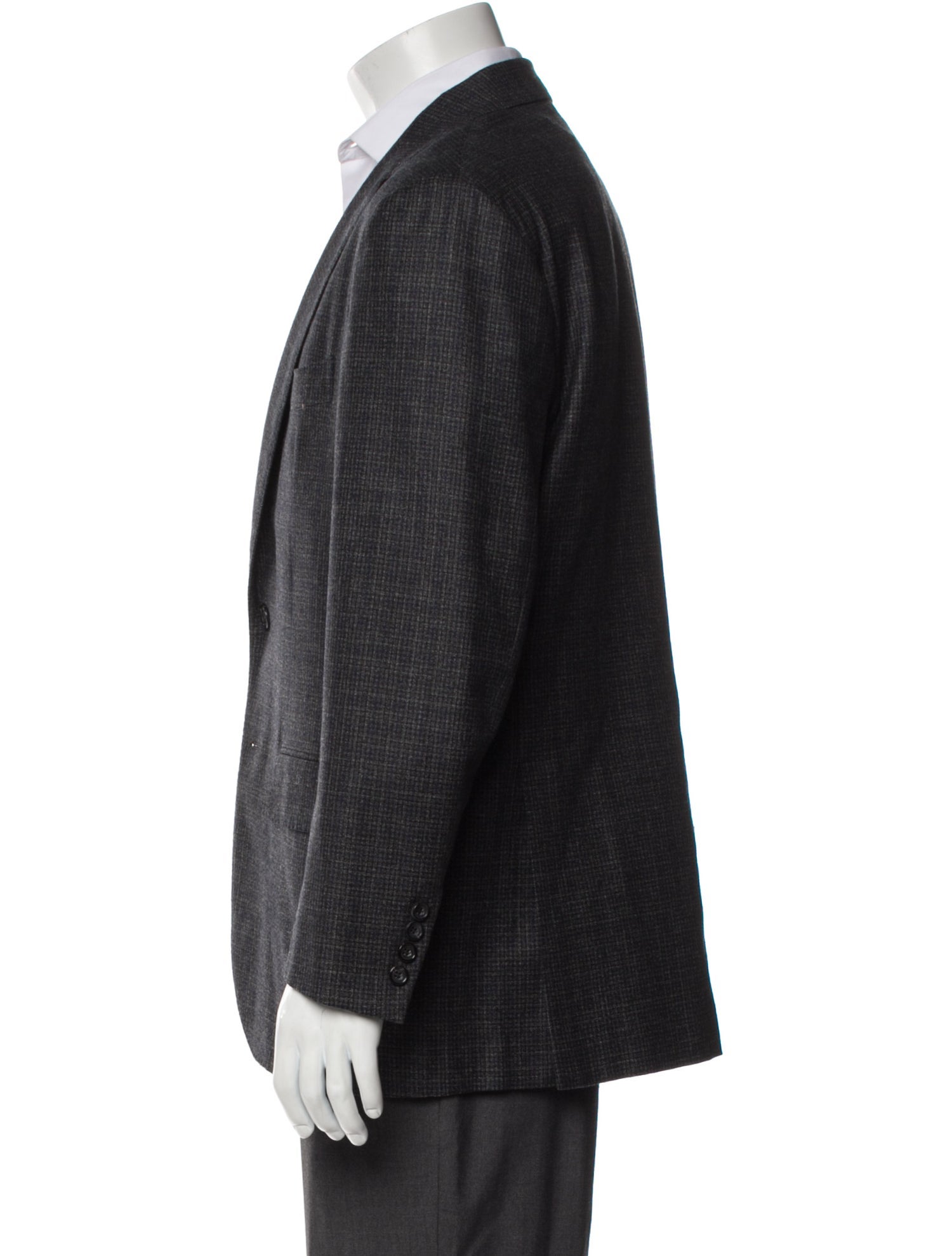 Sartorio Wool Plaid Print Blazer