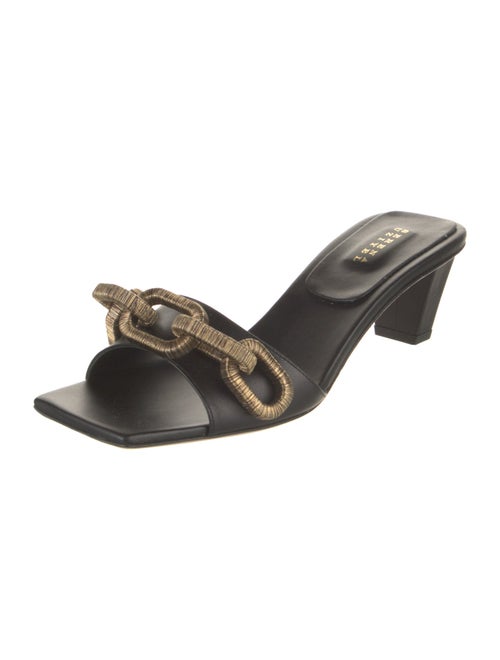 Serena Uziyel Leather Chain-Link Accents Slides