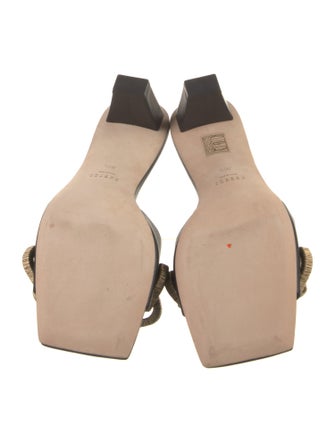 Serena Uziyel Leather Chain-Link Accents Slides