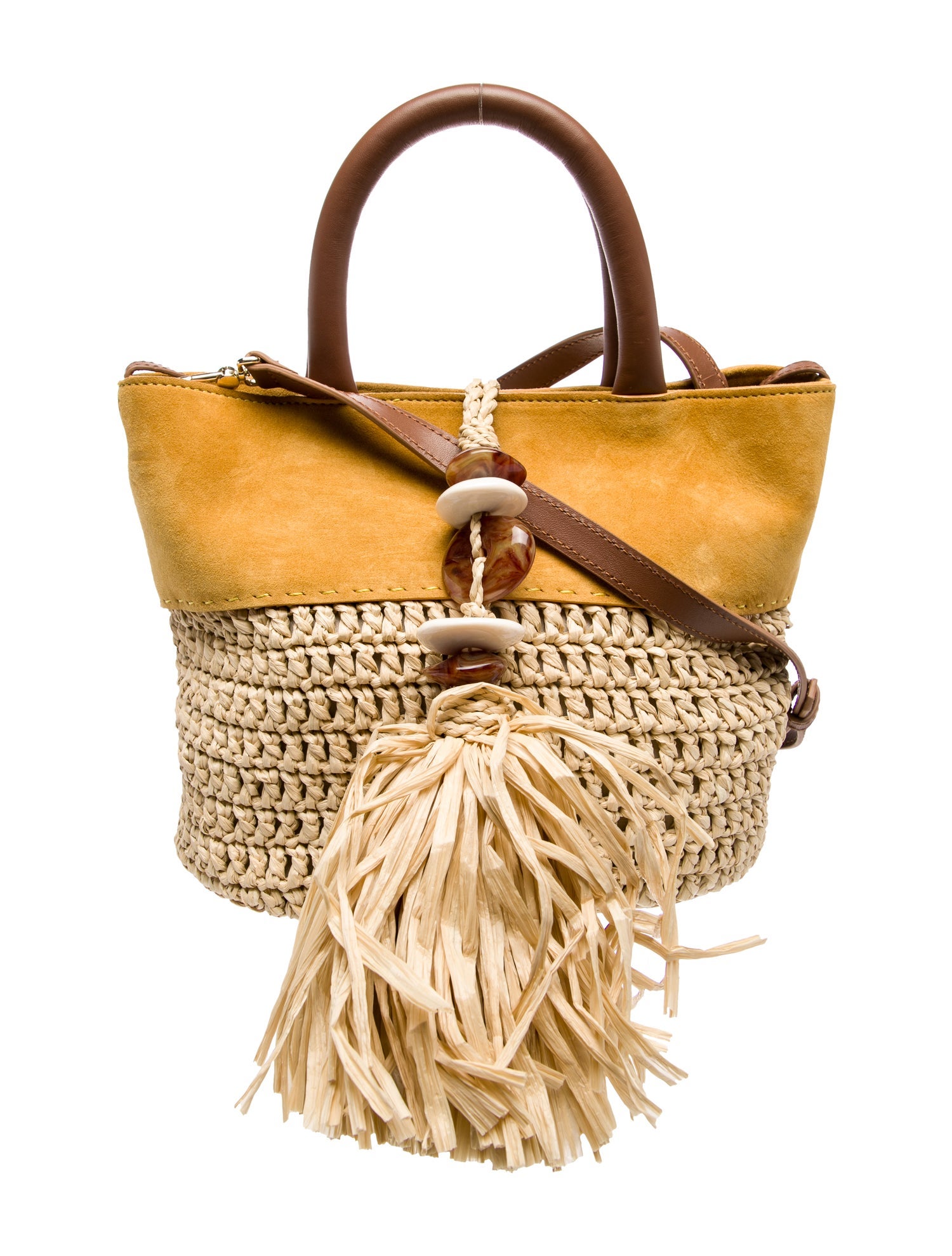 Serena Uziyel Raffia Top Handle Bag