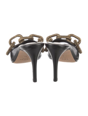 Serena Uziyel Leather Chain-Link Accents Slides